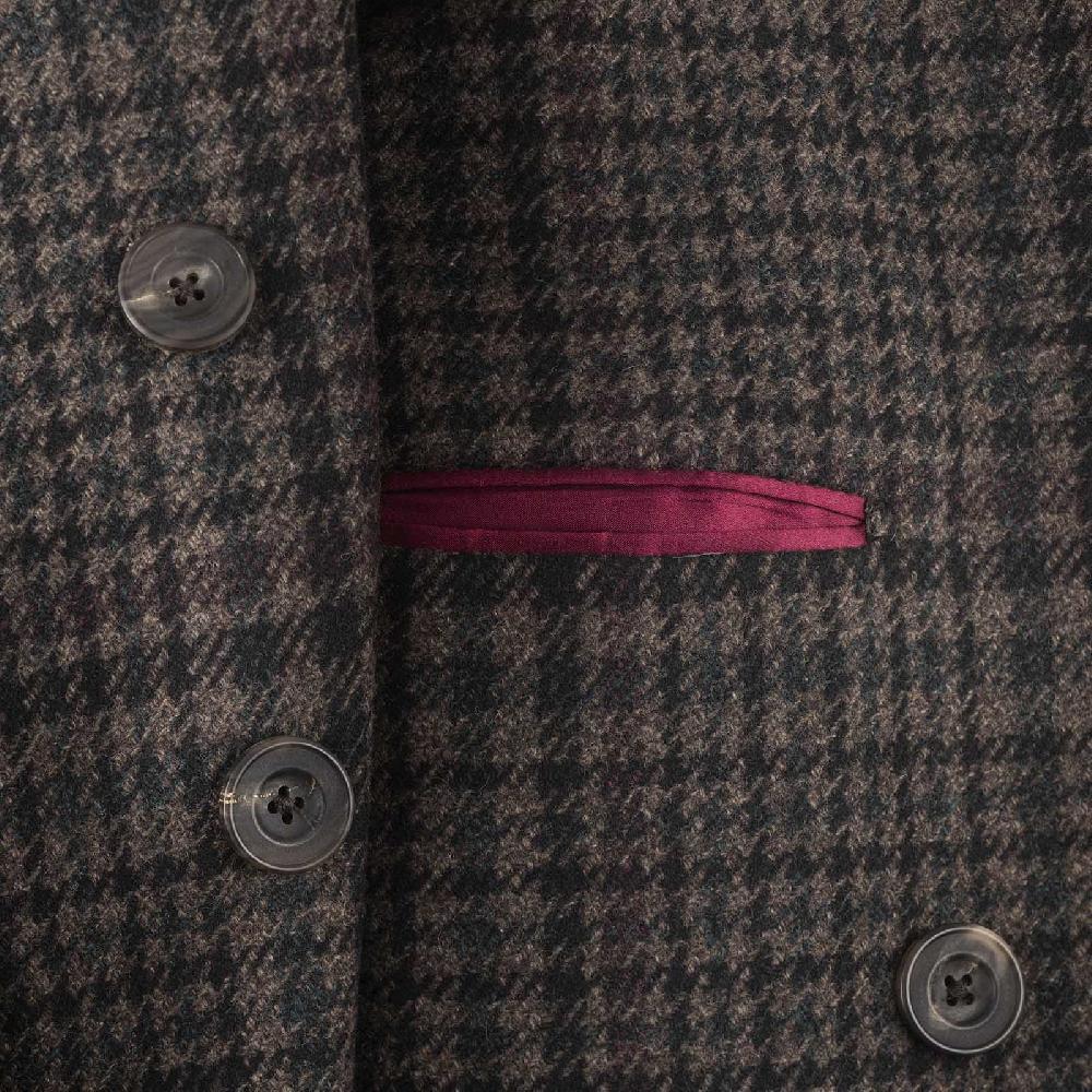 Rubinacci Vintage archive cappotto Ulster in lana e cashmere a quadri marrone Spedizione Gratuita