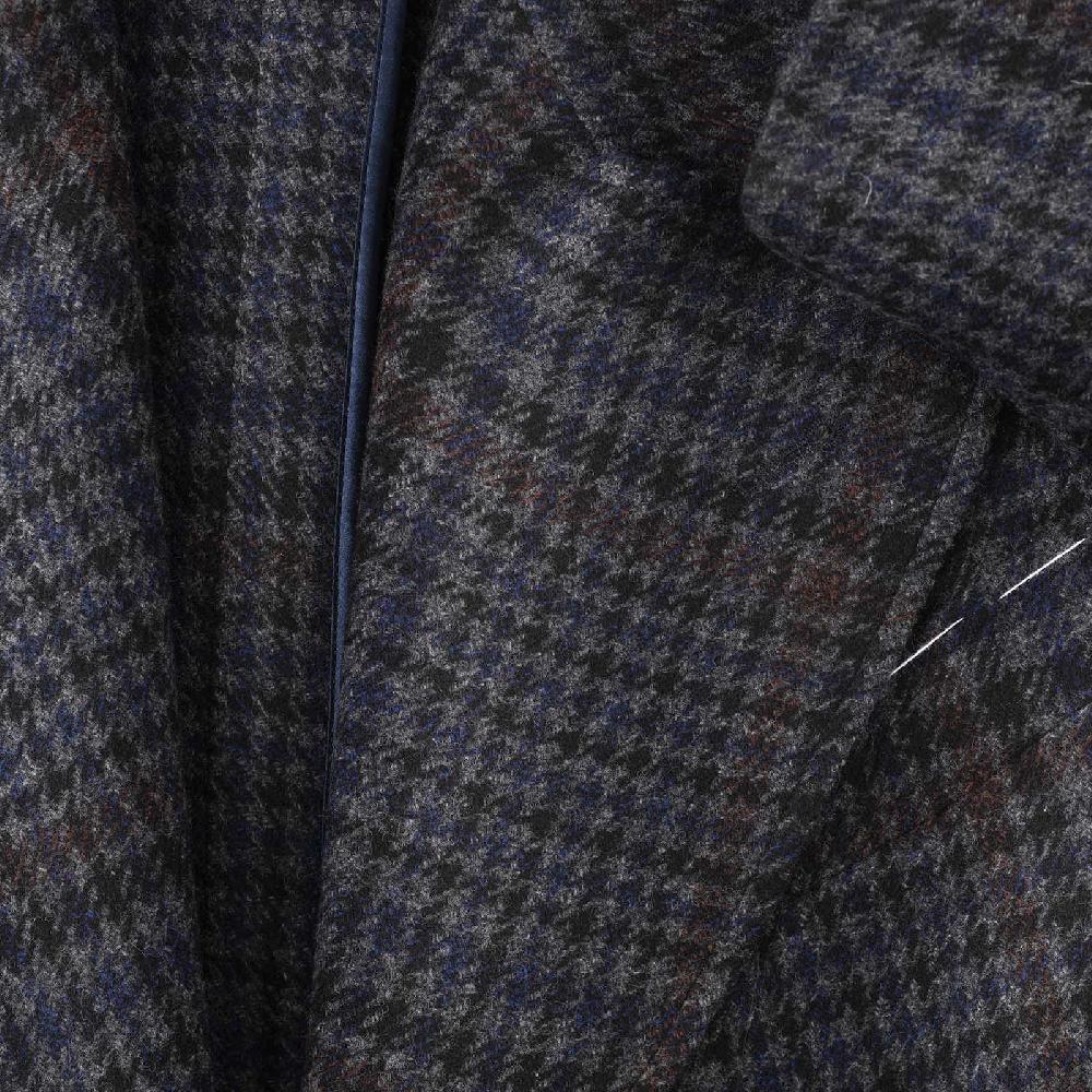Rubinacci Vintage archive cappotto Ulster in lana e cashmere a quadri blu Pezzi Unici