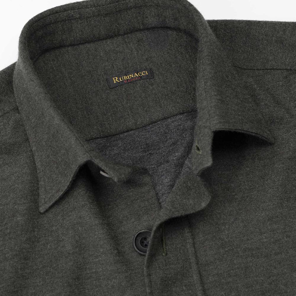 Rubinacci Overshirt in cashmere verde Presa