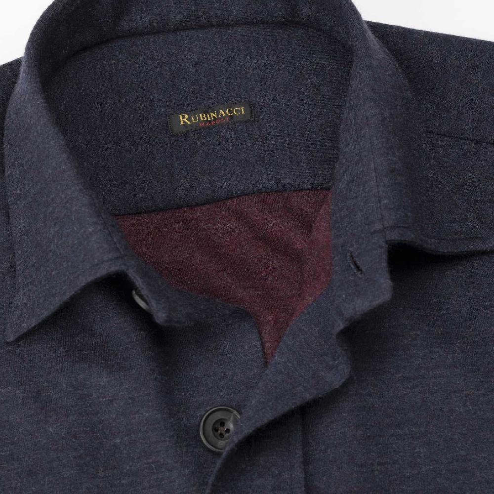 Rubinacci Overshirt in cashmere blu Sconto