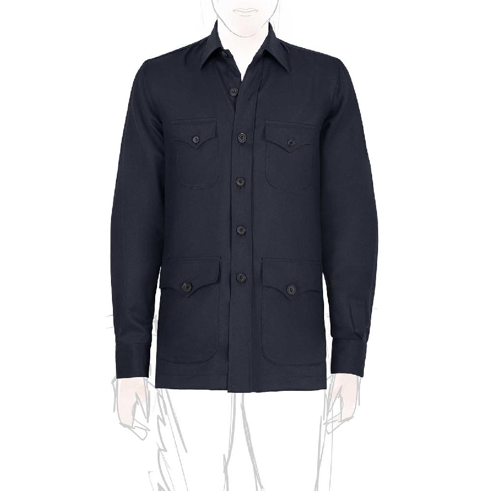 Rubinacci Sahariana in cashmere blu