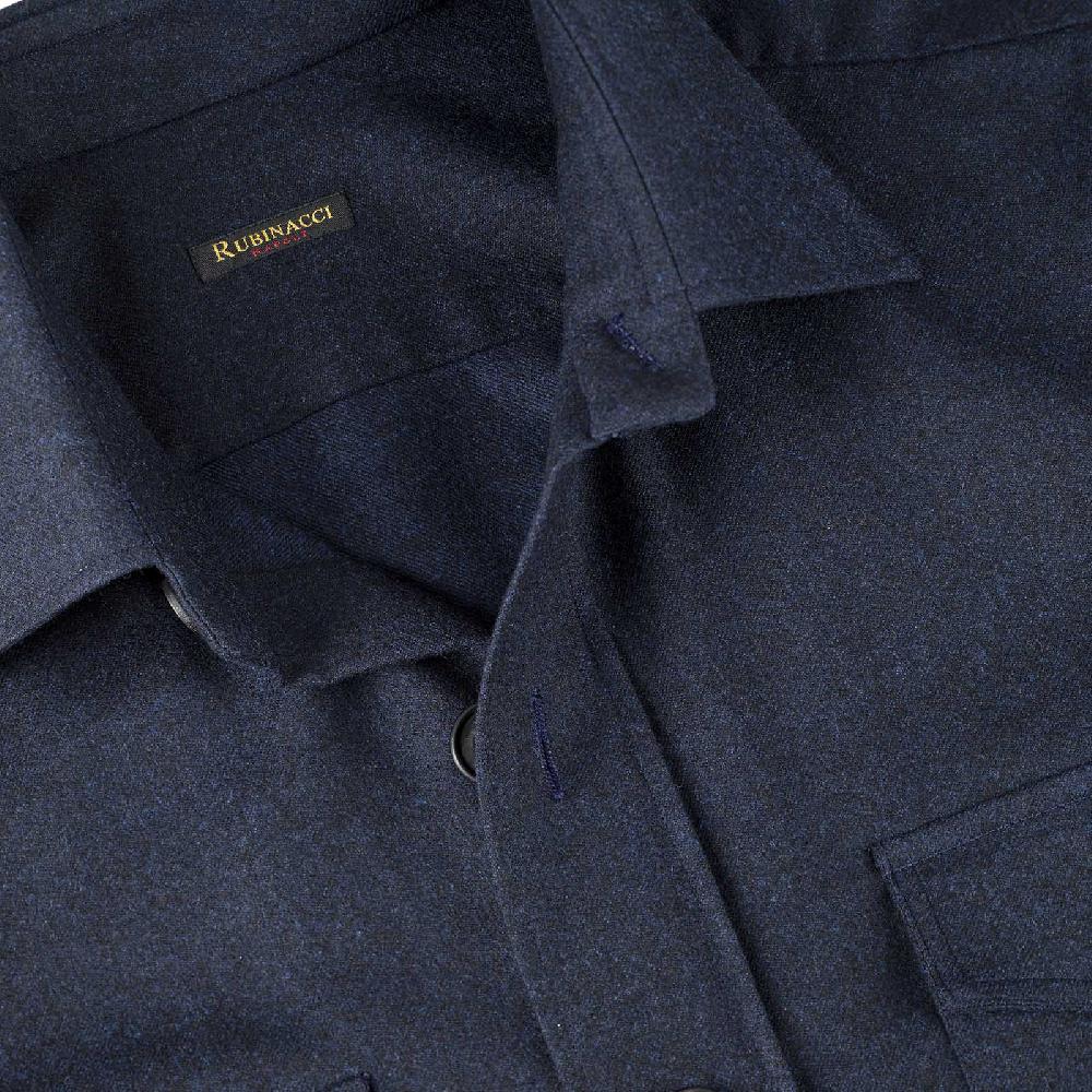 Rubinacci Sahariana in lana blu Outlet