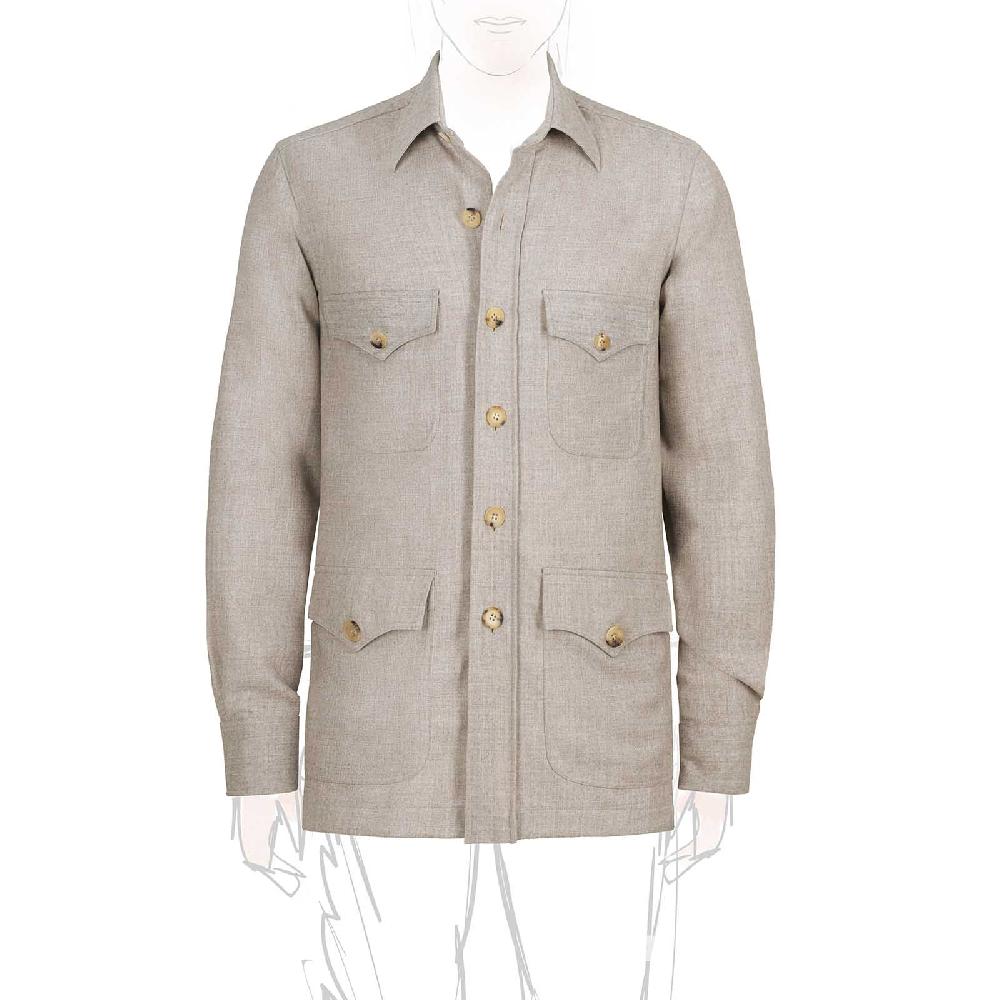 Rubinacci Sahariana in lana beige