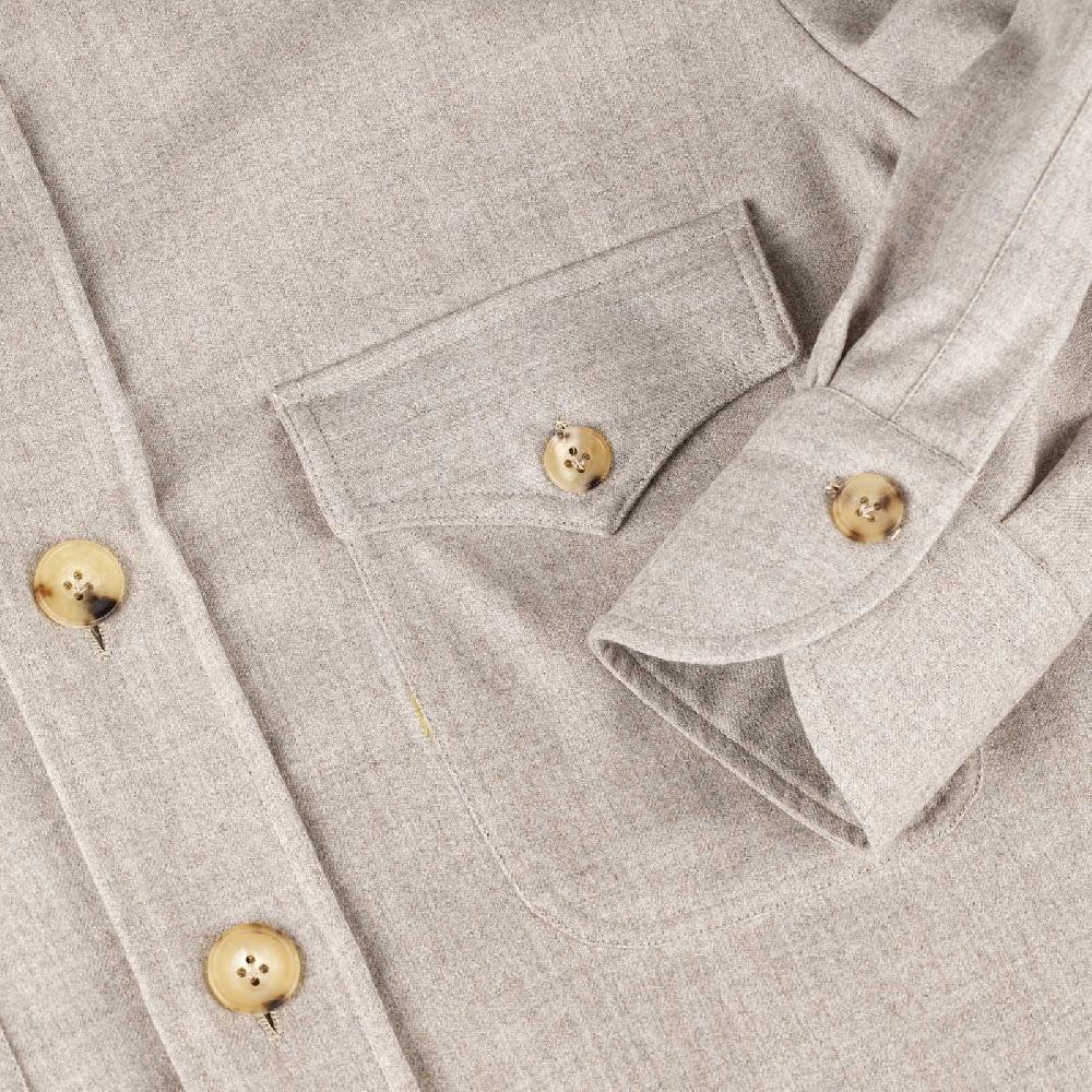 Rubinacci Sahariana in lana beige In Vendita