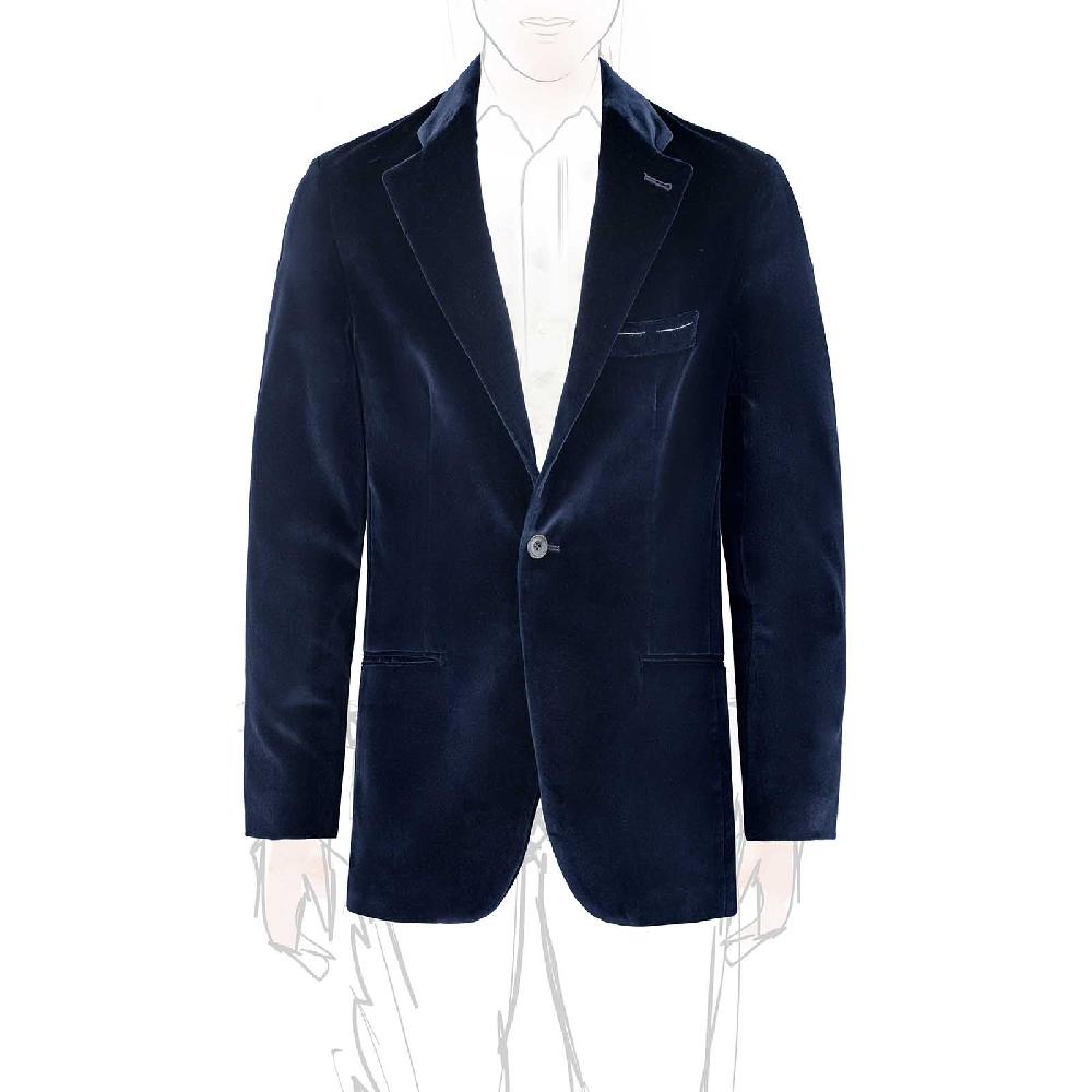 Rubinacci Giacca in velluto blu notte