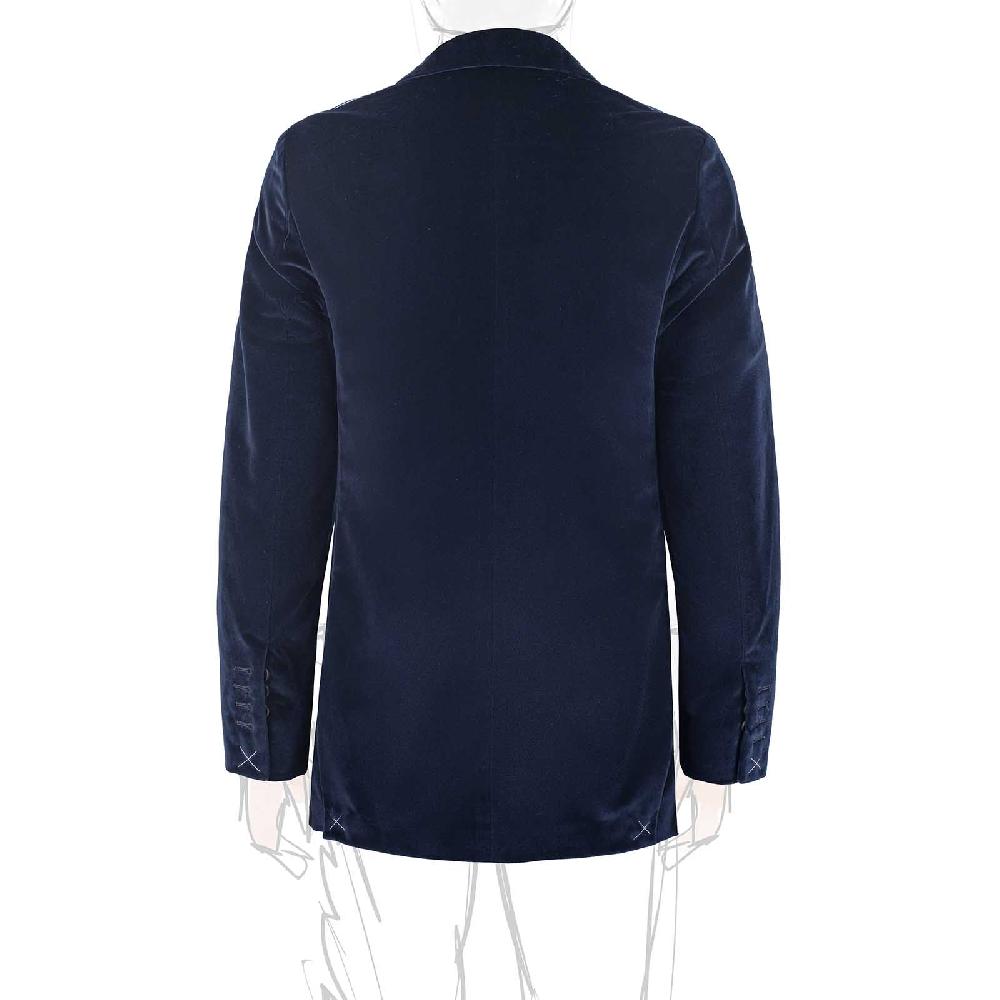 Rubinacci Giacca in velluto blu notte Vendita Calda