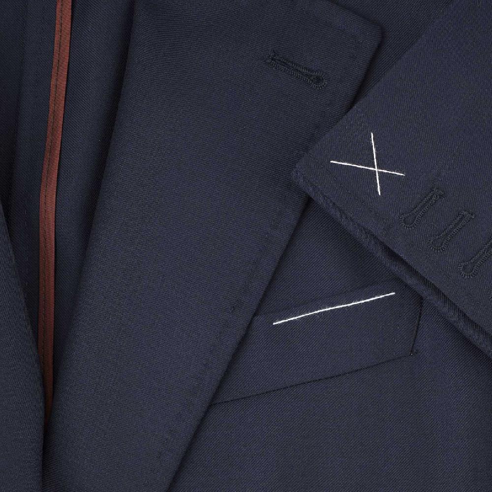 Rubinacci Giacca in Lana “Green Certified” blu Saldi Di Fabbrica