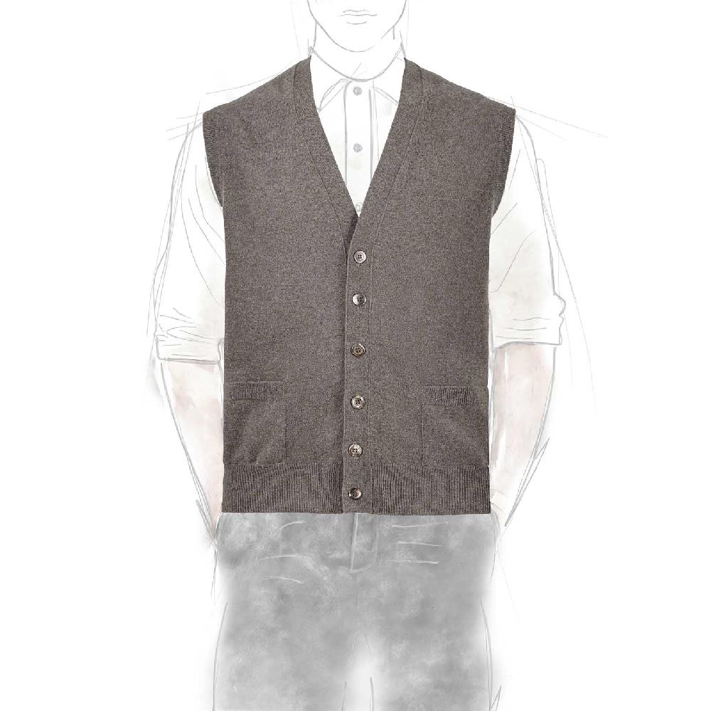 Rubinacci Gilet in cashmere fango