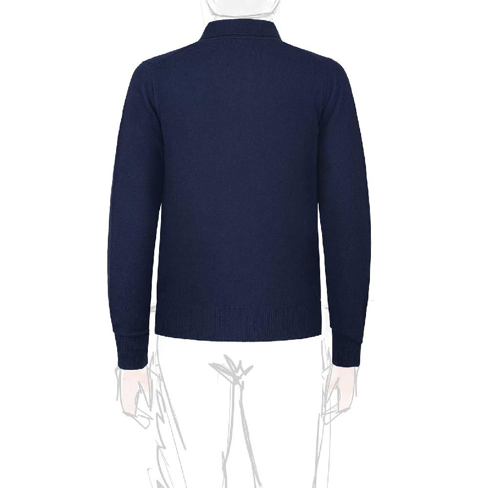 Rubinacci Polo in cashmere blu Italy