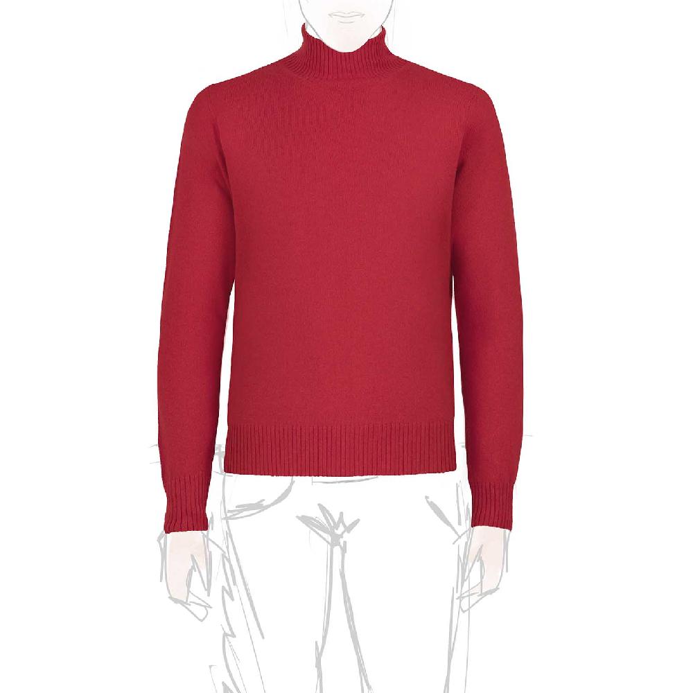 Rubinacci Collo alto in cashmere rosso
