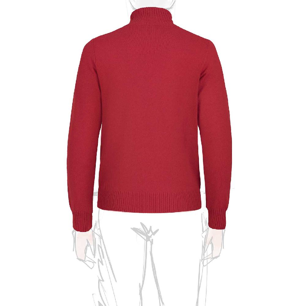 Rubinacci Collo alto in cashmere rosso In Linea
