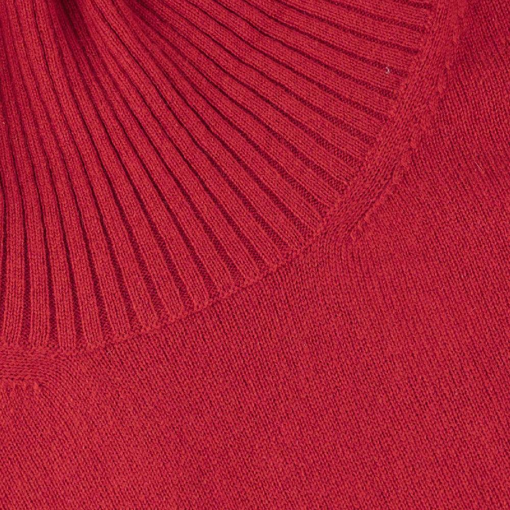Rubinacci Collo alto in cashmere rosso In Linea