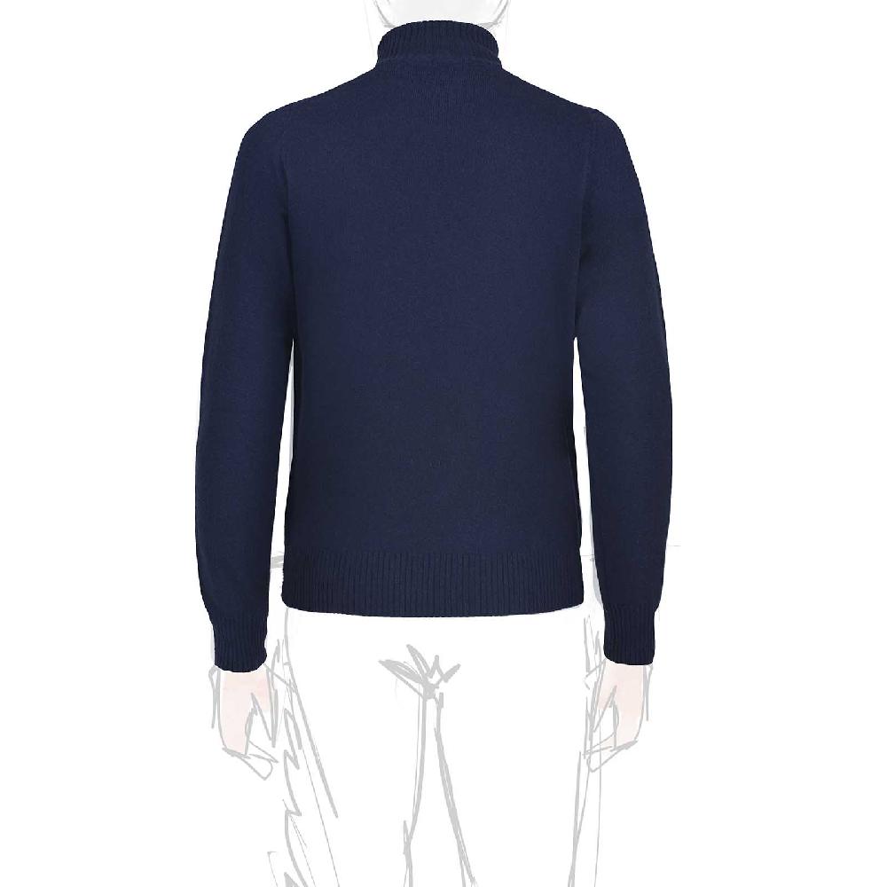 Rubinacci Collo alto in cashmere blu Qualità