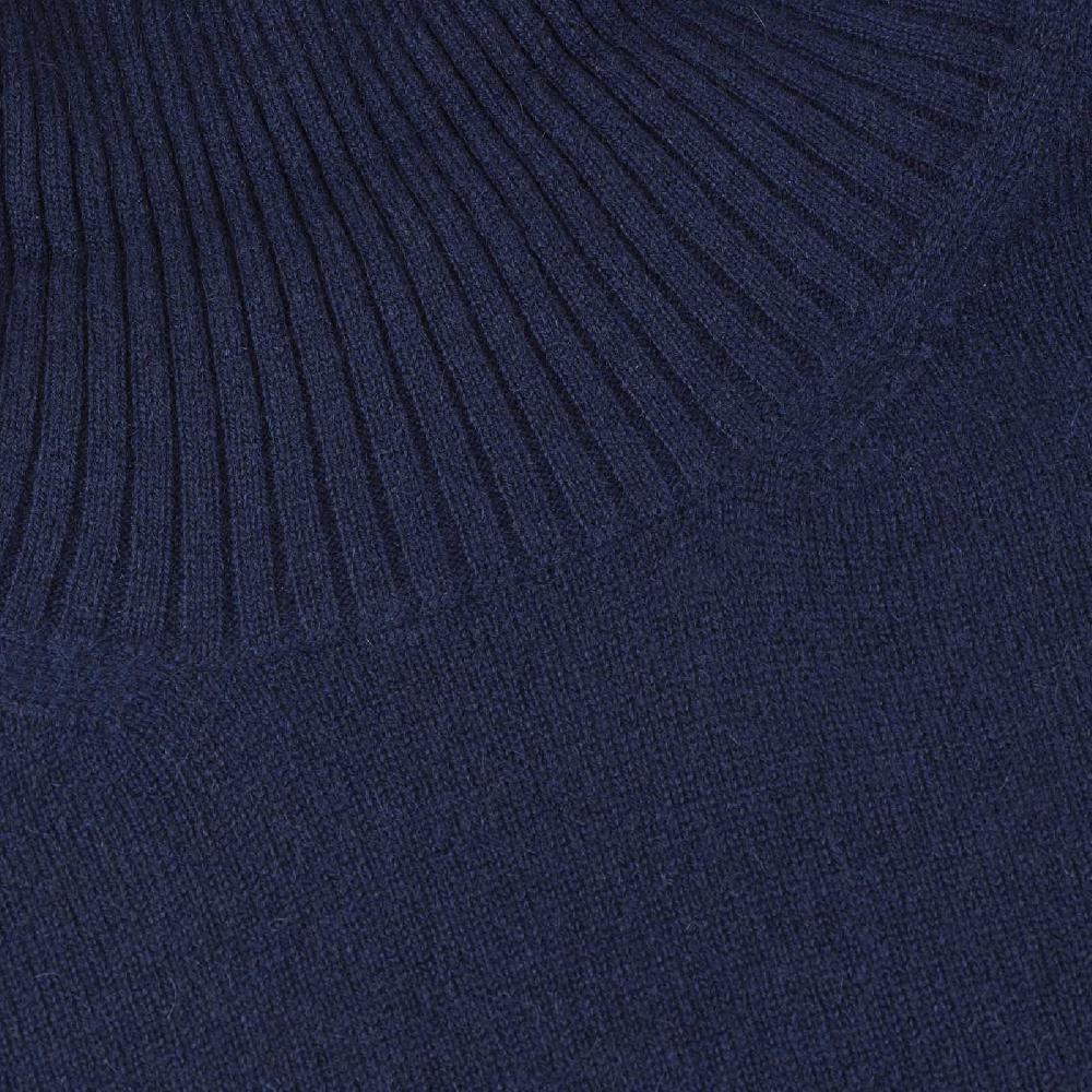Rubinacci Collo alto in cashmere blu Qualità