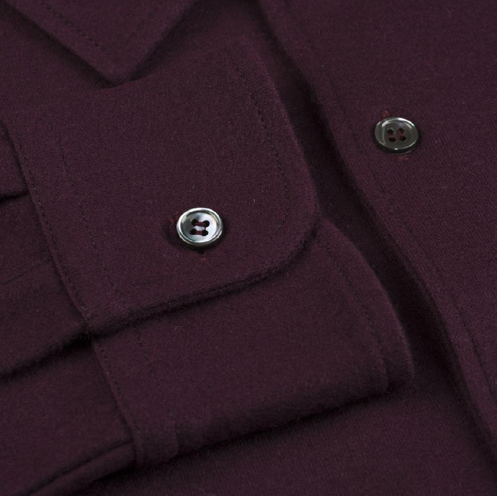 Rubinacci Camicia in cashmere vino Pezzi Unici