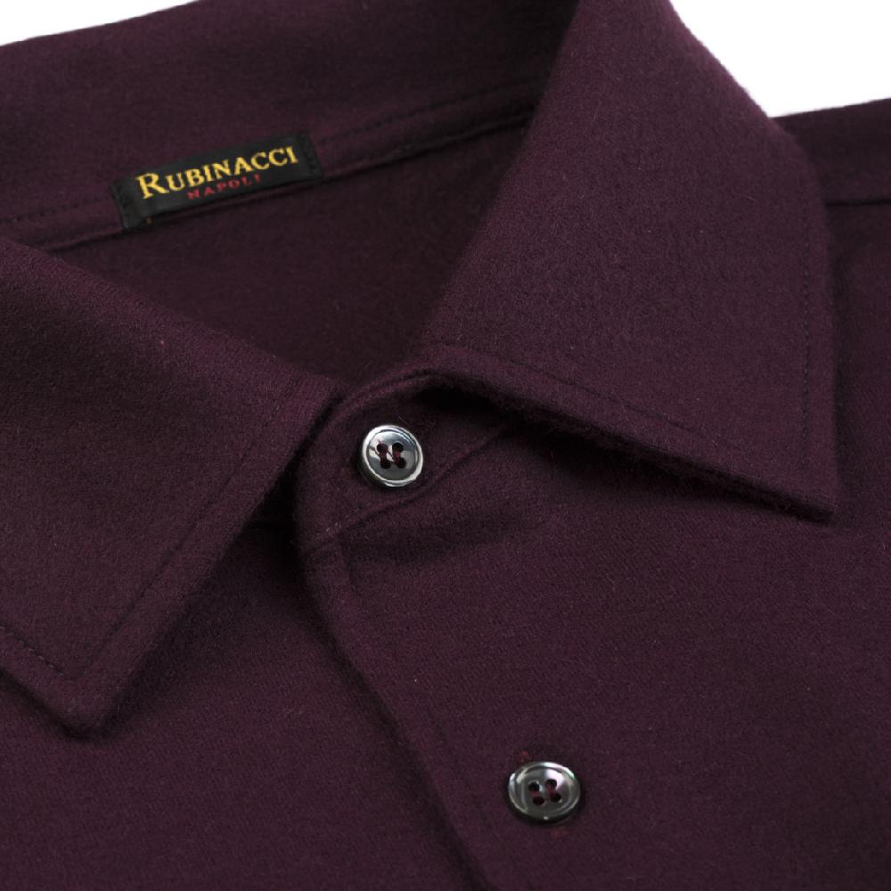 Rubinacci Camicia in cashmere vino Pezzi Unici