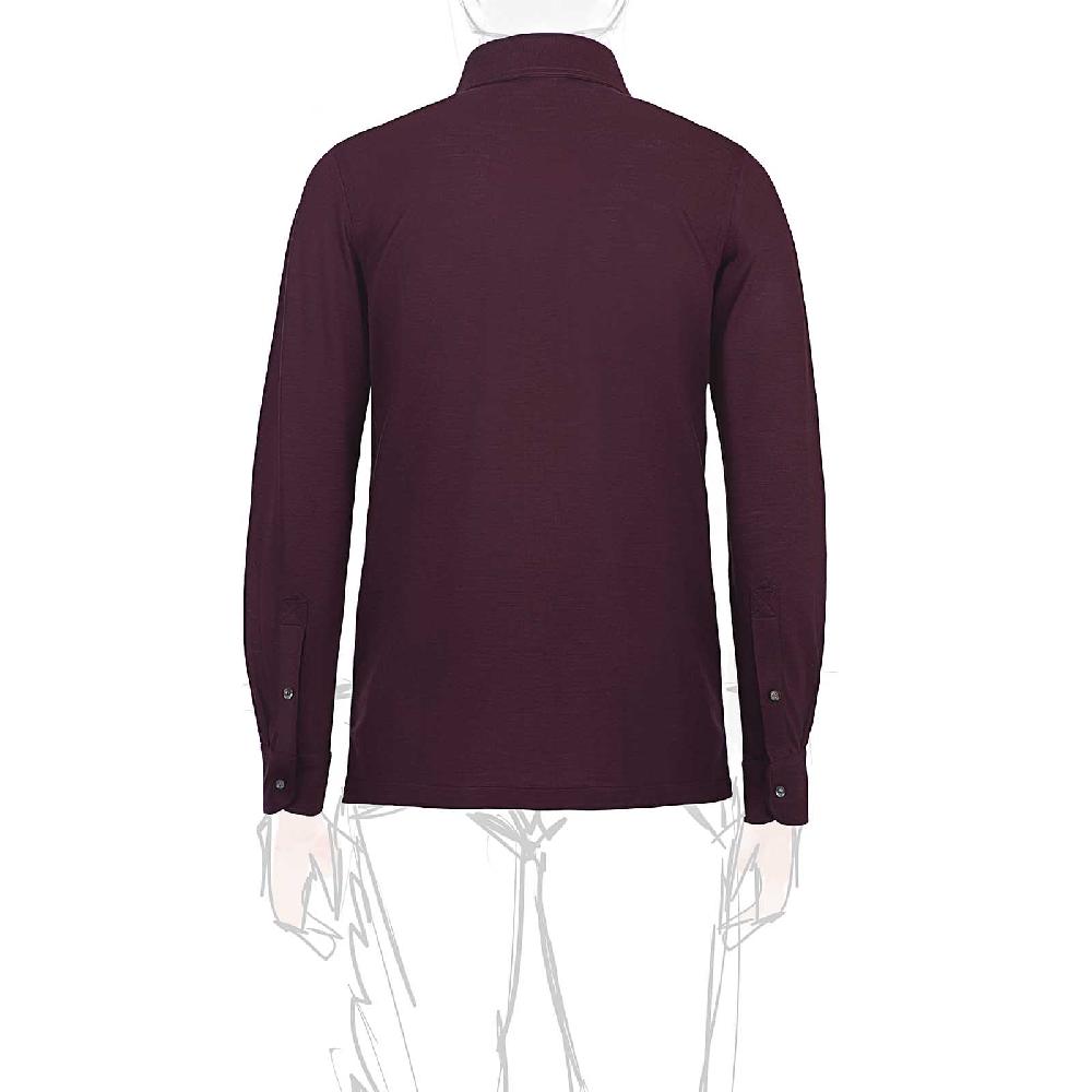 Rubinacci Camicia in piquet di lana bordeaux Negozi Online