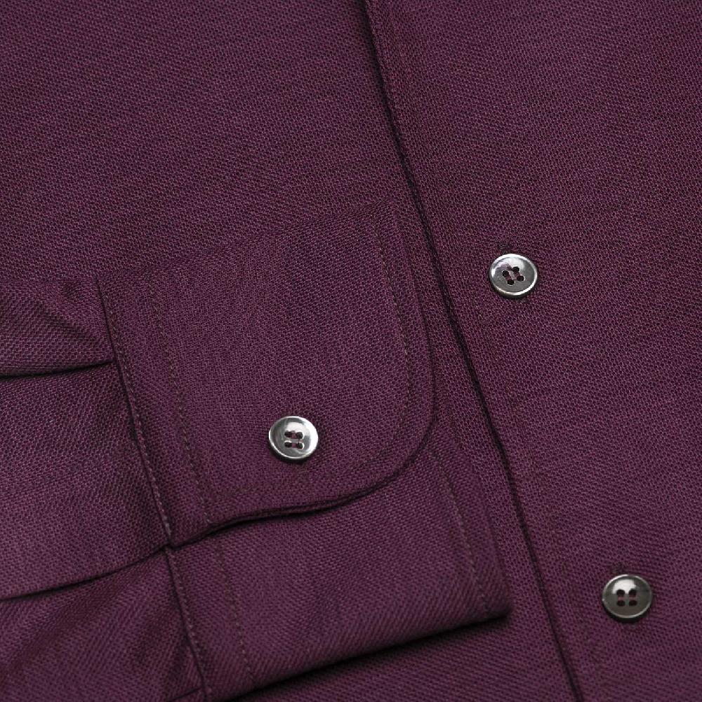 Rubinacci Camicia in piquet di lana bordeaux Negozi Online