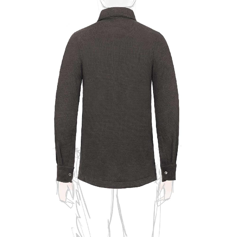 Rubinacci Camicia in cashmere a quadretti marrone e nero Acquista Ora