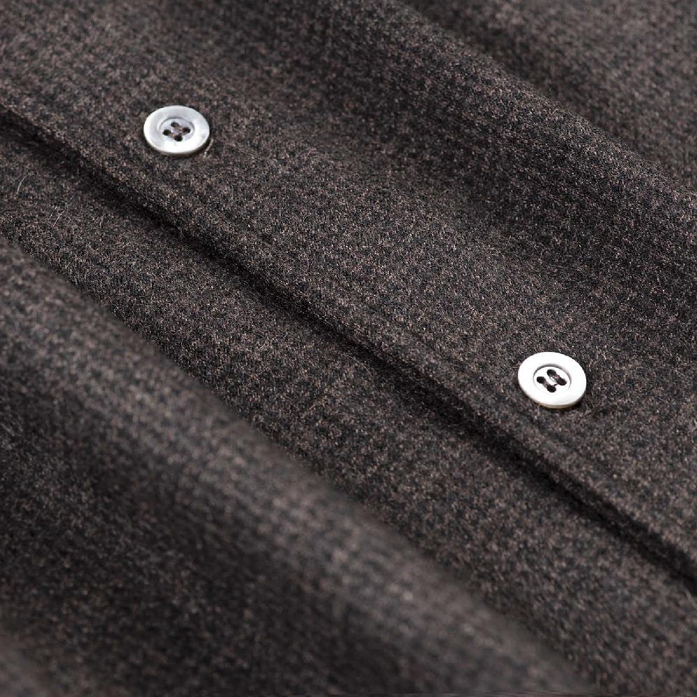 Rubinacci Camicia in cashmere a quadretti marrone e nero Acquista Ora