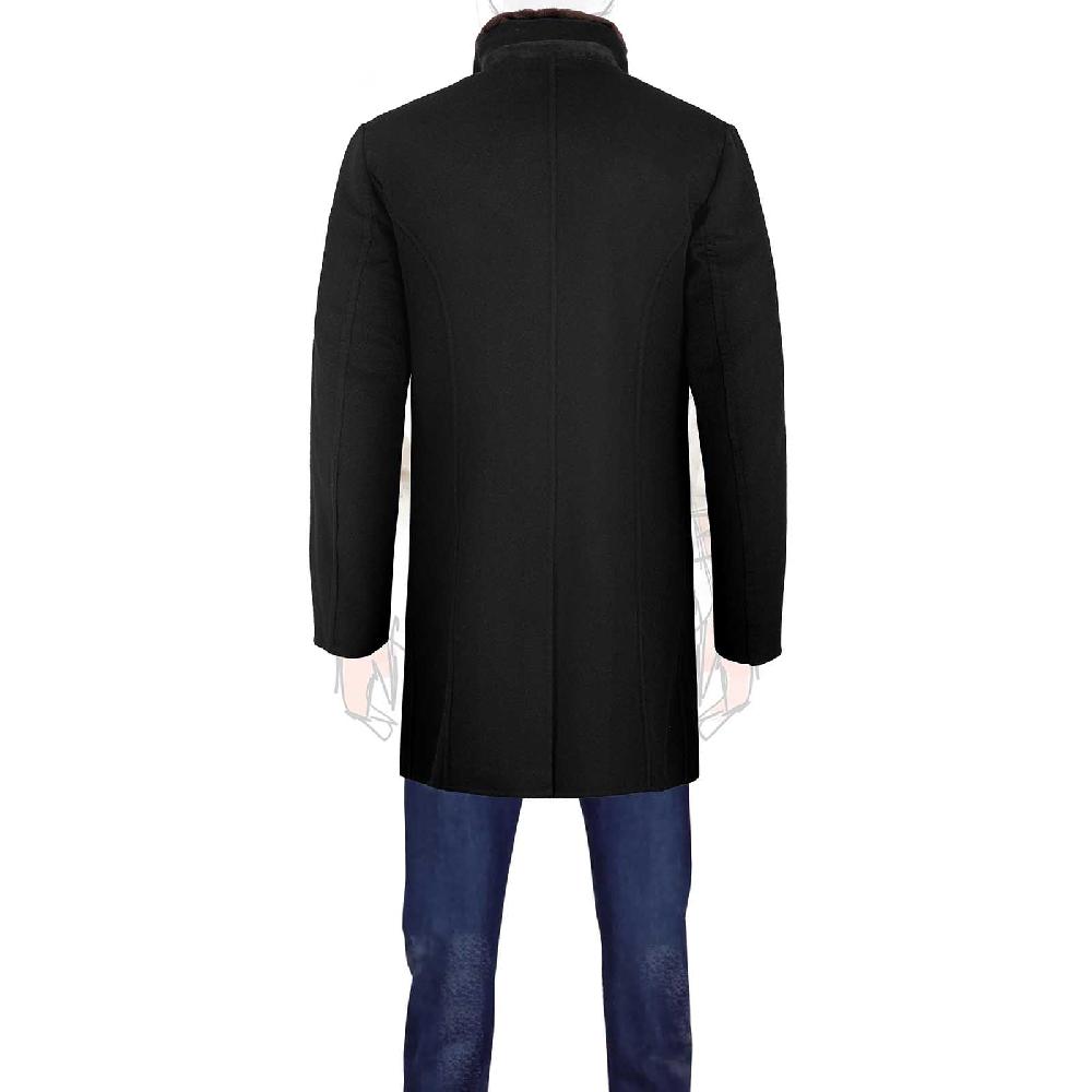 Rubinacci Giaccone lana e cashmere con pelliccia nero Fino Al -60%