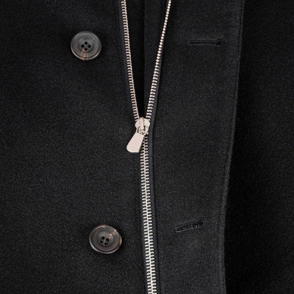 Rubinacci Giaccone lana e cashmere con pelliccia nero Fino Al -60%