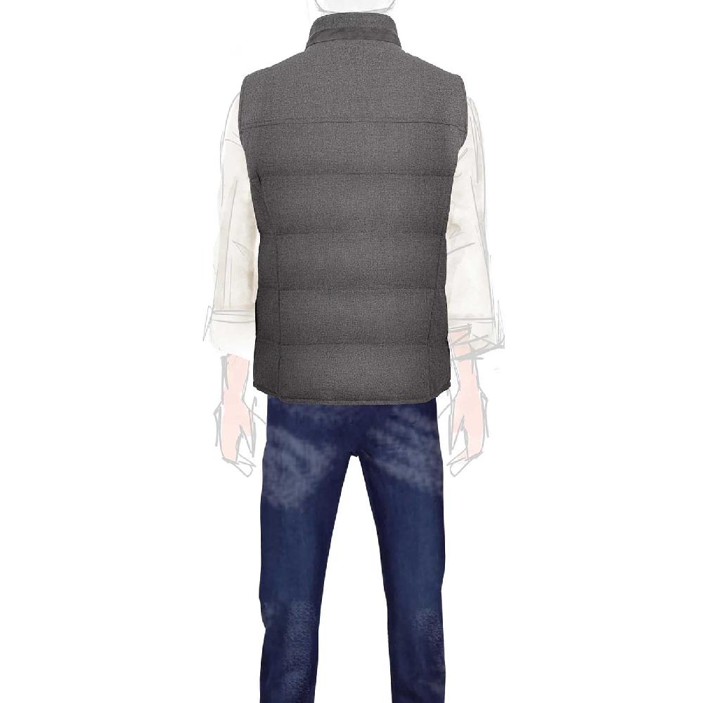 Rubinacci Gilet trapuntato lana e cashmere tortora Affare Del Giorno