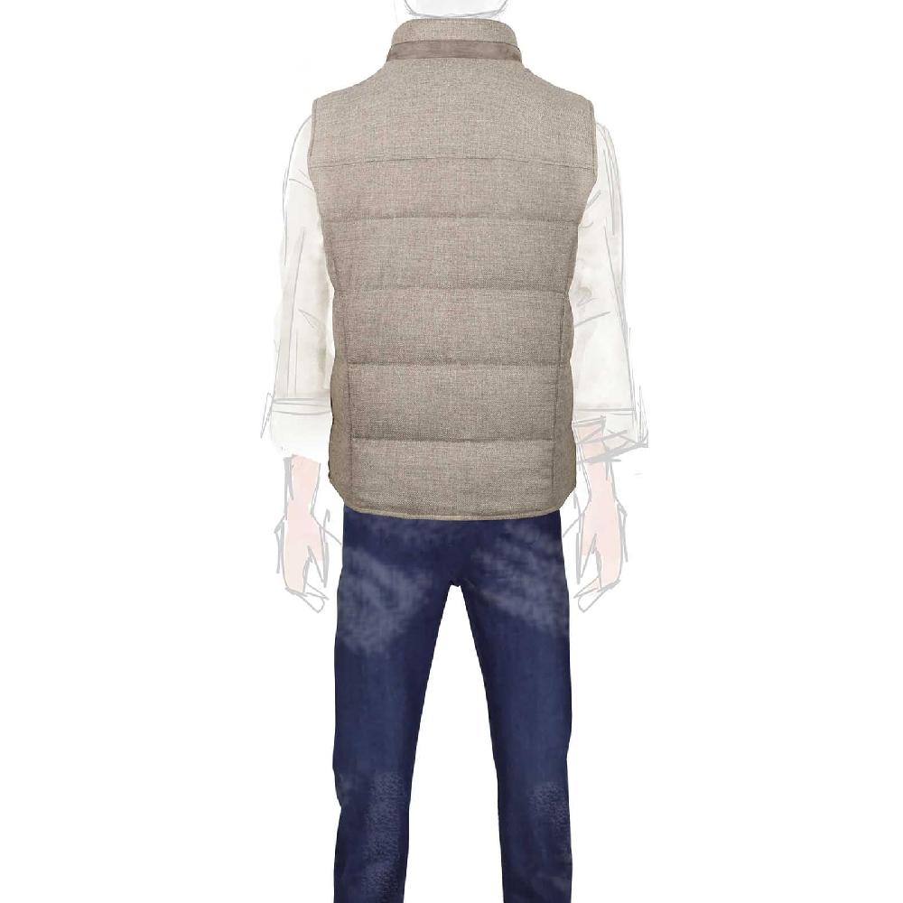 Rubinacci Gilet trapuntato lana e cashmere beige Novità