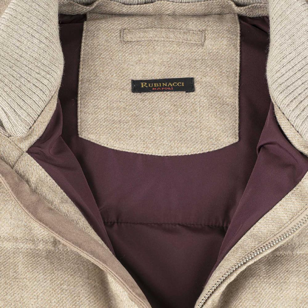 Rubinacci Gilet trapuntato lana e cashmere beige Novità