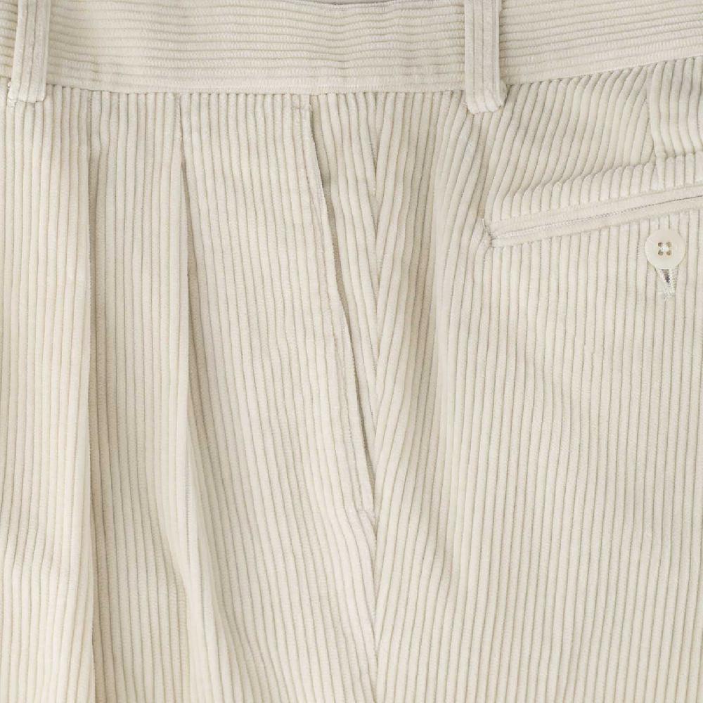 Rubinacci Pantalone 2 pinces in velluto a coste latte In Saldo