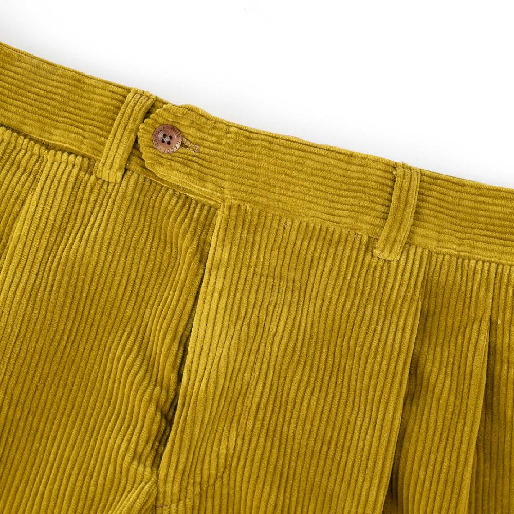 Rubinacci Pantalone 2 pinces in velluto a coste ocra Moda
