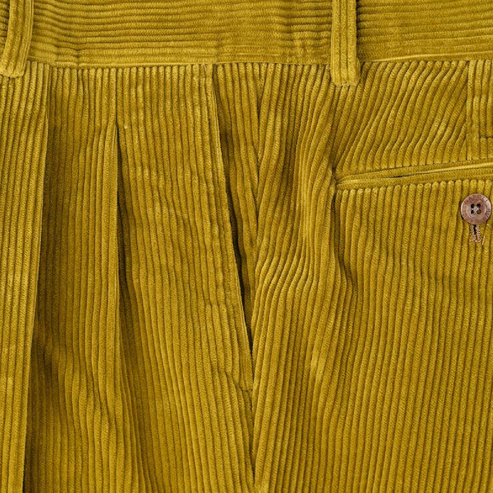 Rubinacci Pantalone 2 pinces in velluto a coste ocra Moda