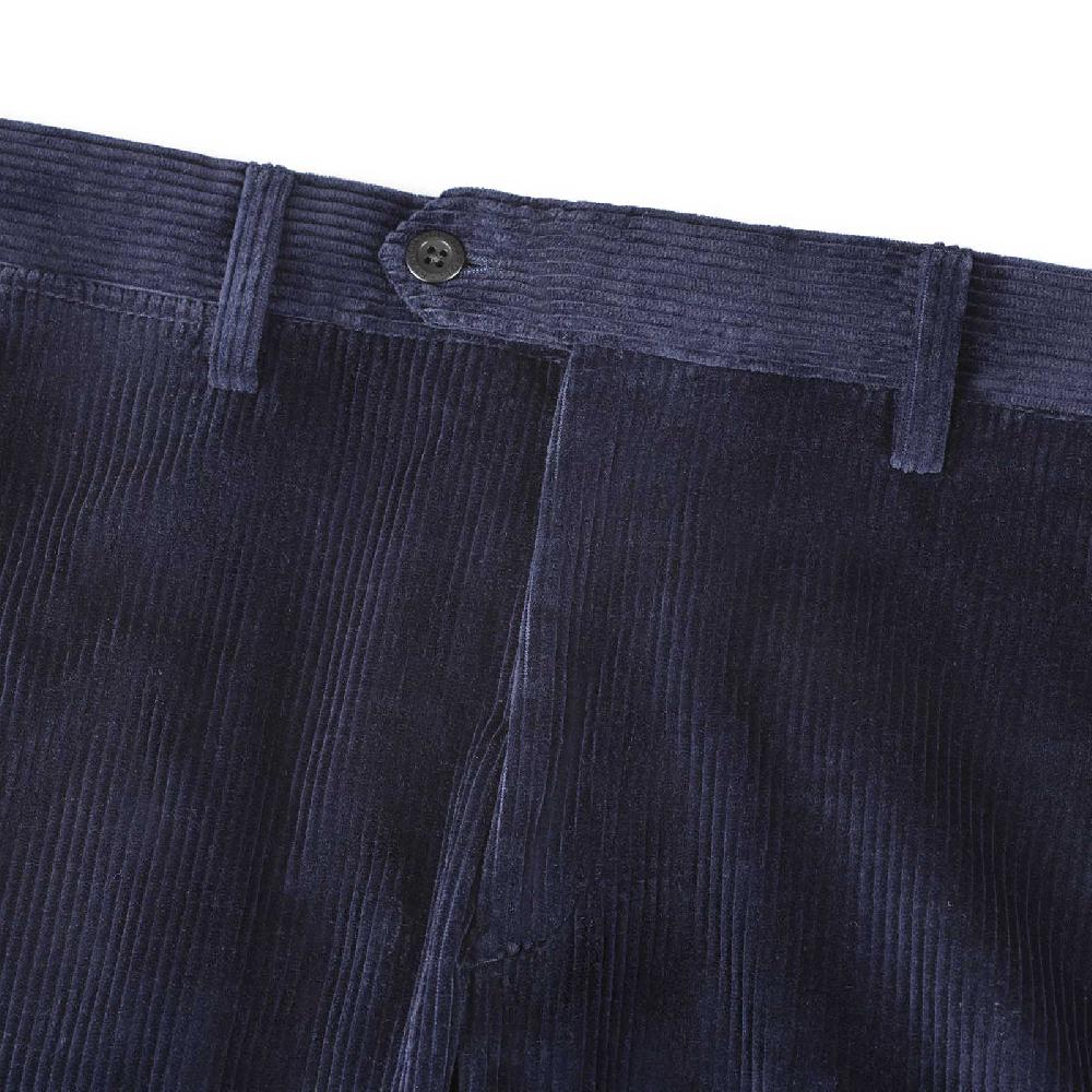 Rubinacci Pantalone in velluto a coste blu notte Italy