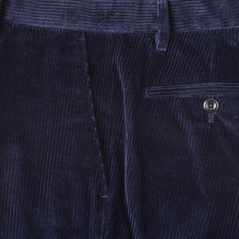 Rubinacci Pantalone in velluto a coste blu notte Italy