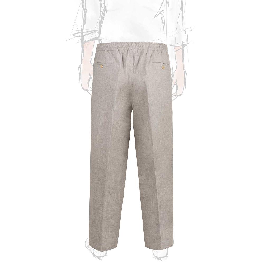 Rubinacci Pantalone leisure in lana beige Italia