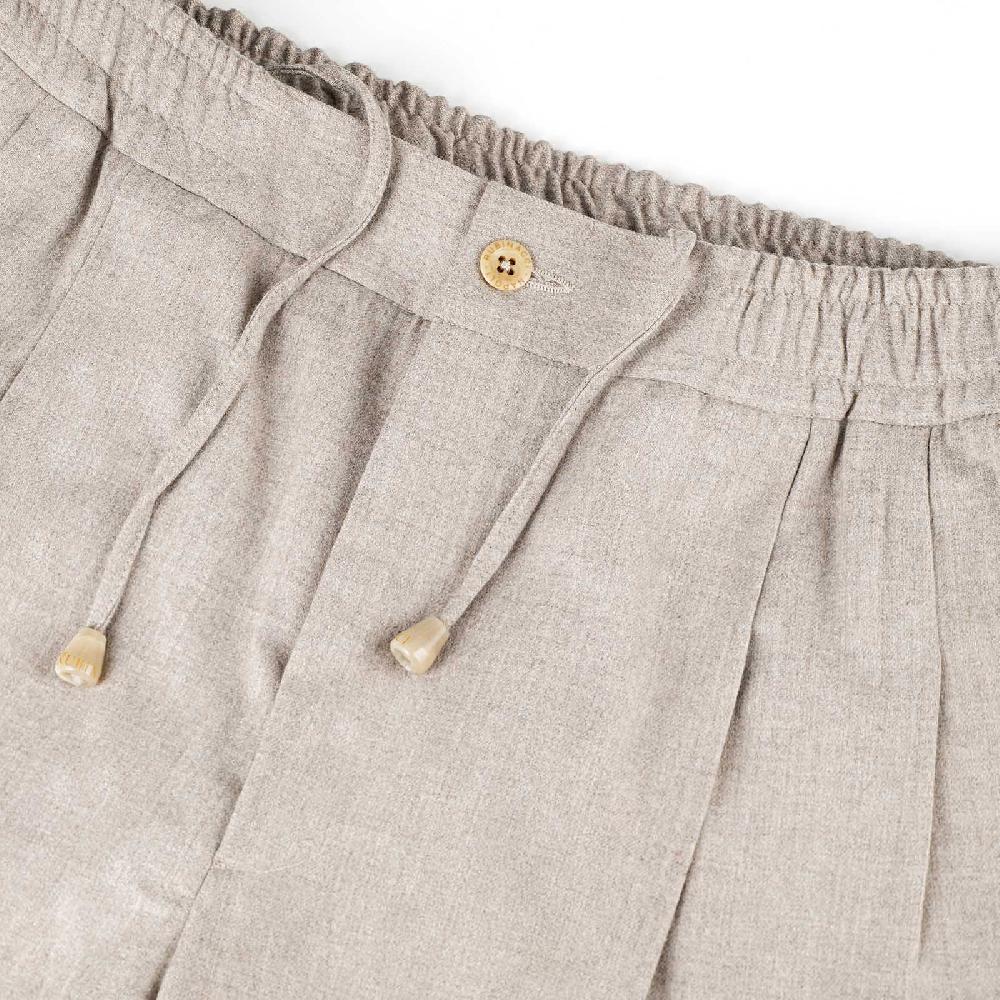 Rubinacci Pantalone leisure in lana beige Italia