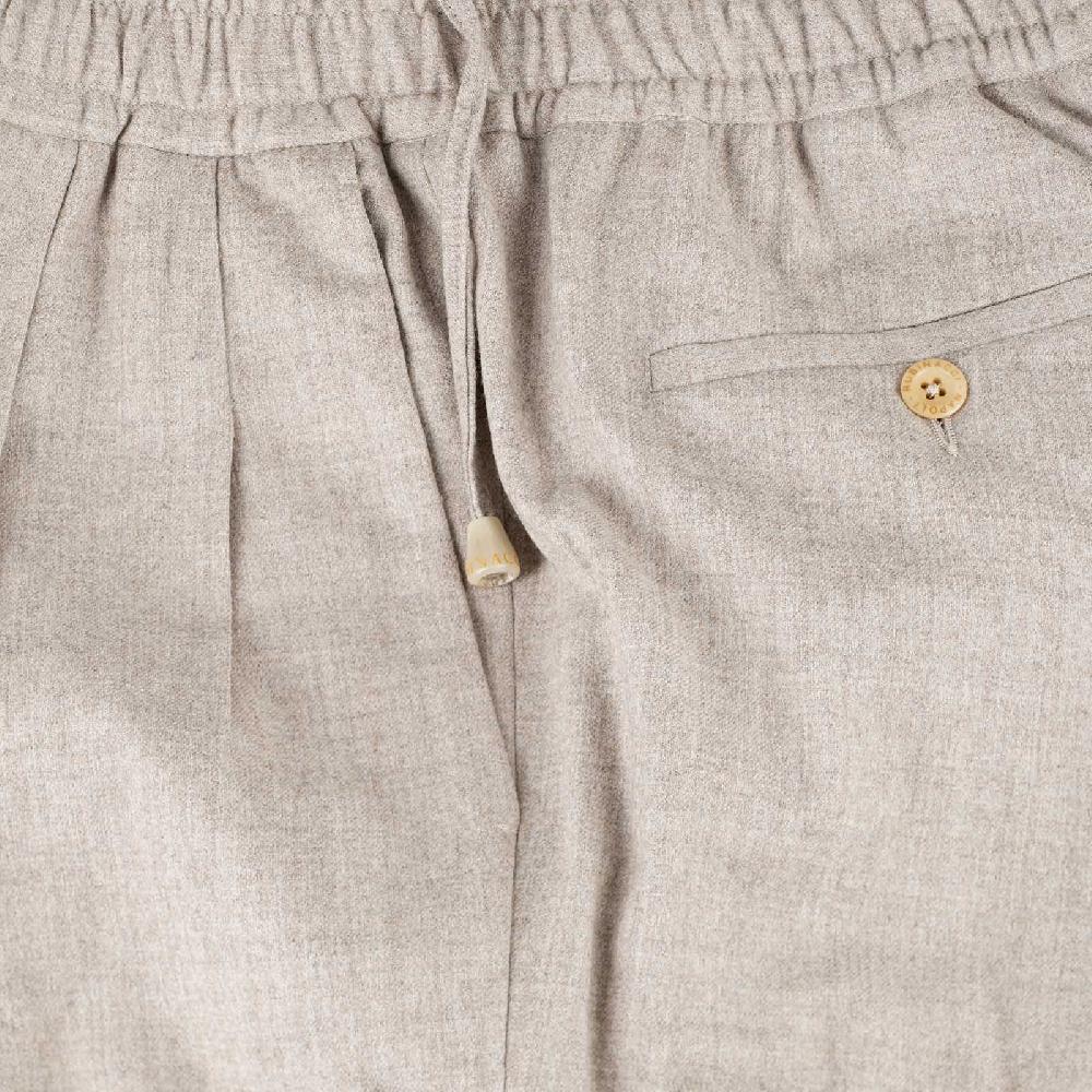 Rubinacci Pantalone leisure in lana beige Italia
