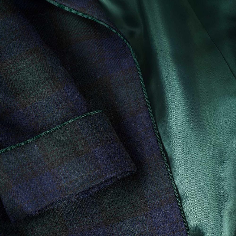 Rubinacci Vestaglia in lana e cashmere tartan 2025