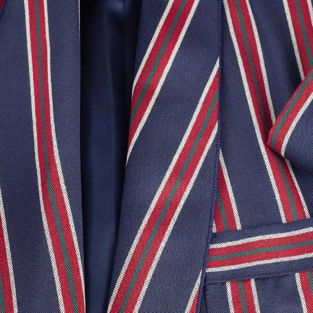 Rubinacci Vestaglia in lana e cashmere regimental In Linea