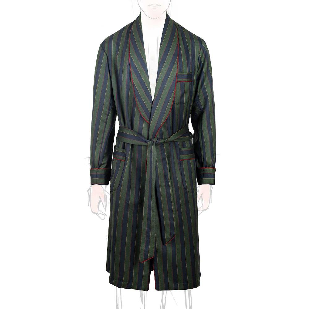 Rubinacci Vestaglia in lana e cashmere rigata