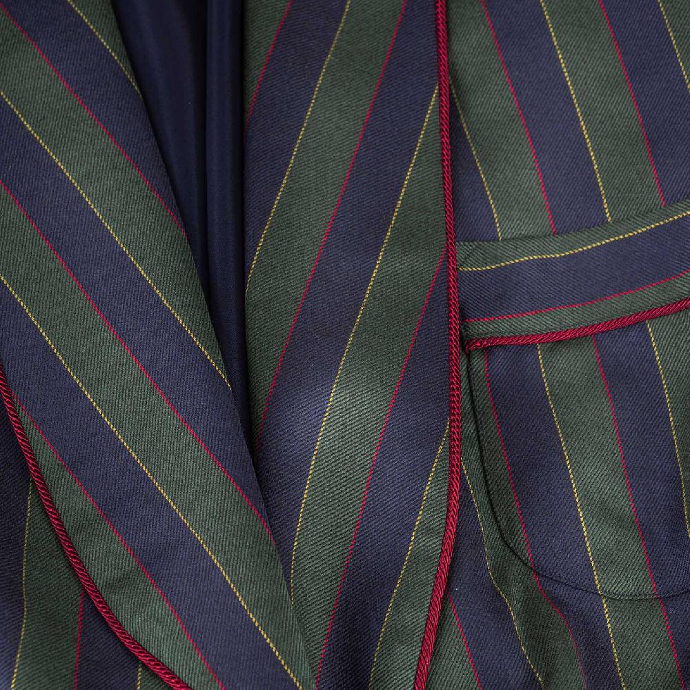 Rubinacci Vestaglia in lana e cashmere rigata Nuovo