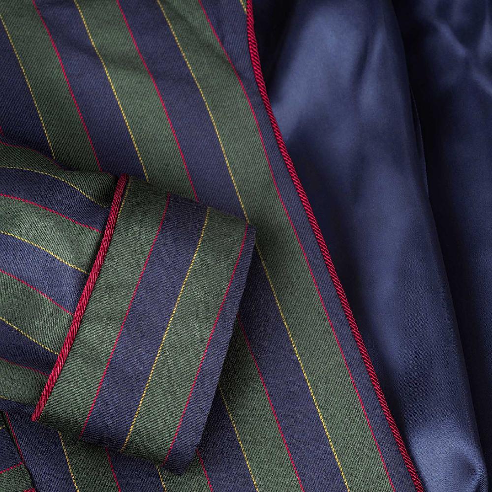 Rubinacci Vestaglia in lana e cashmere rigata Nuovo