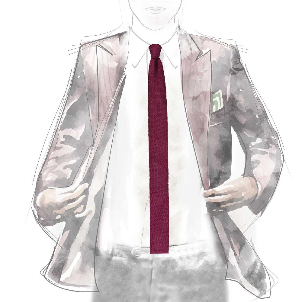 Rubinacci Cravatta in maglia vino Offerta