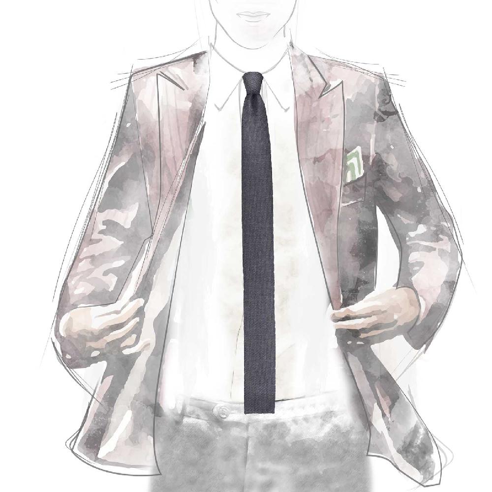 Rubinacci Cravatta in maglia carbone Online
