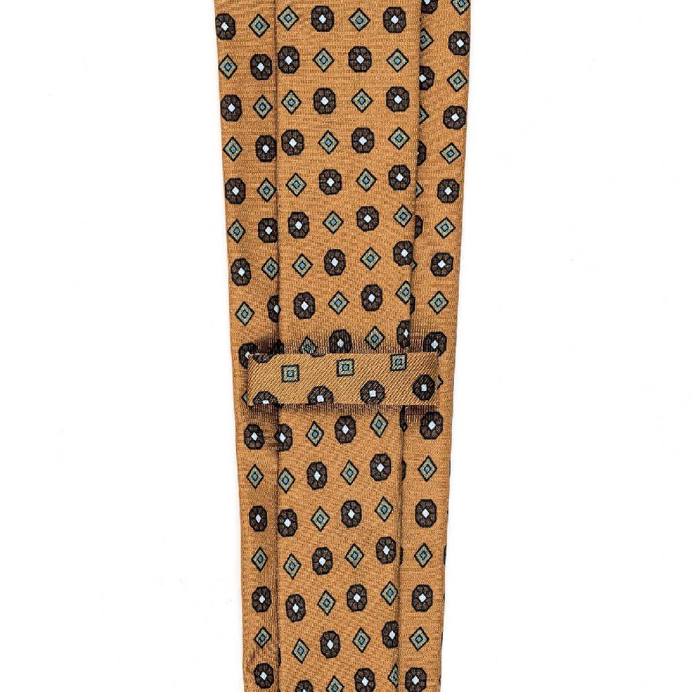 Rubinacci Cravatta in twill di seta arancio con stampa floreale Offerte
