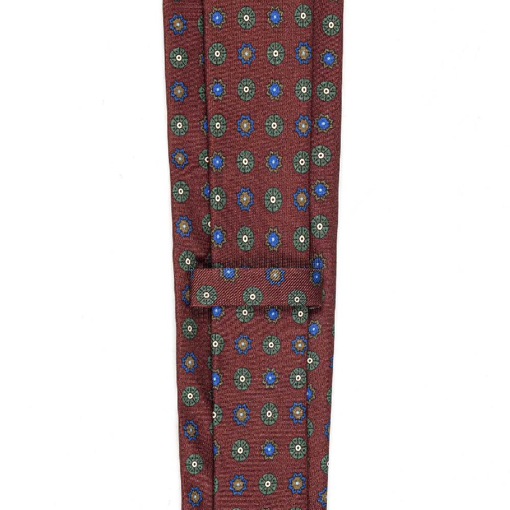 Rubinacci Cravatta in twill di seta bordeaux con stampa floreale Hotsell