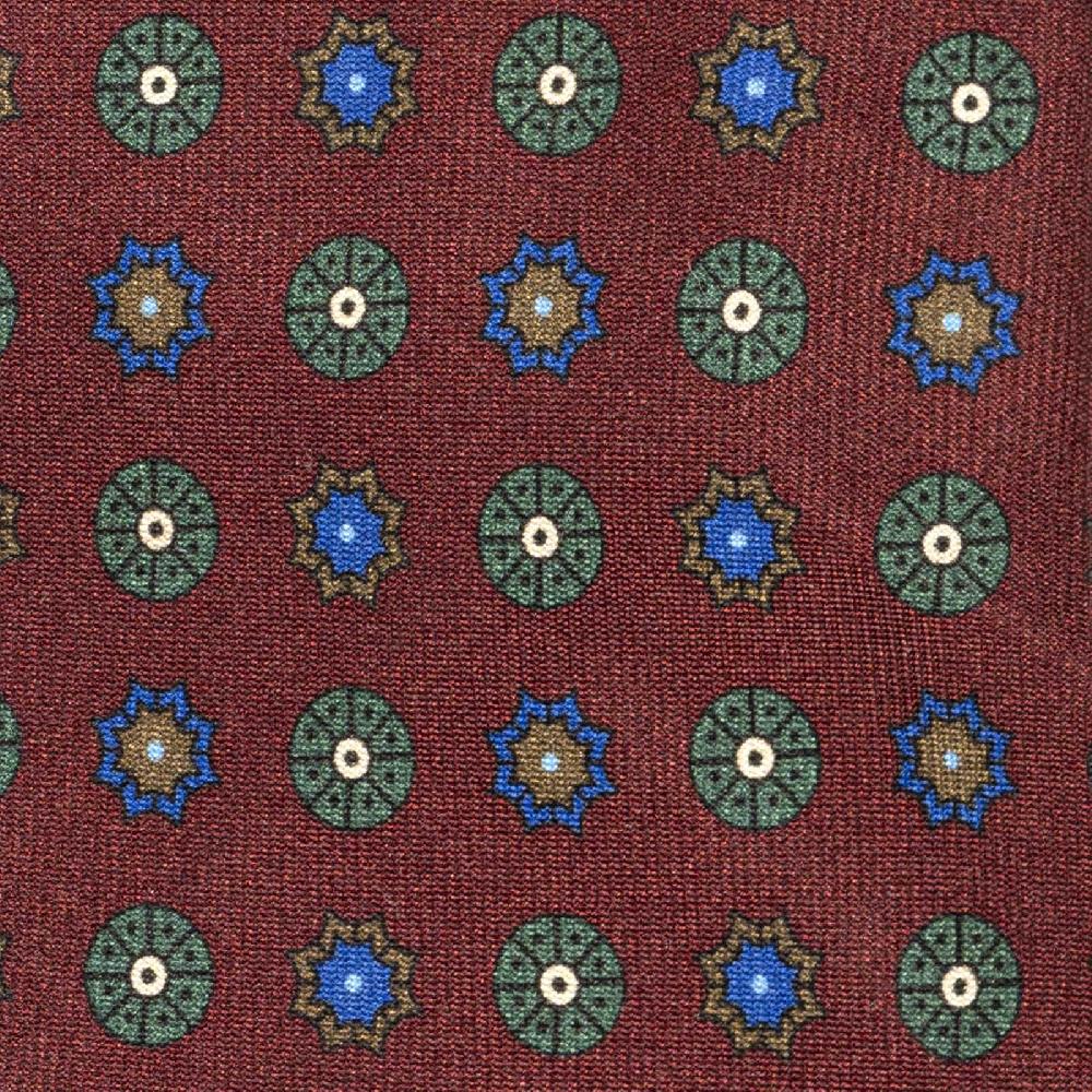 Rubinacci Cravatta in twill di seta bordeaux con stampa floreale Hotsell