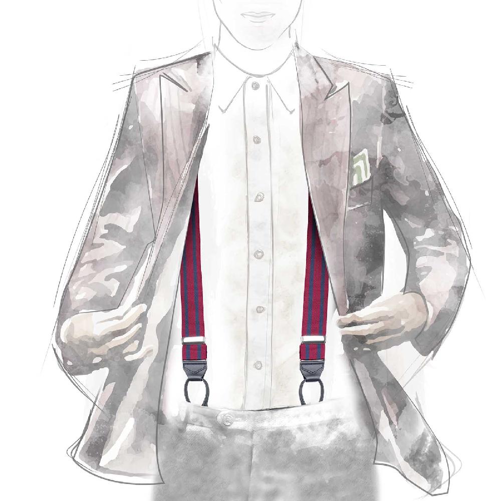 Rubinacci Bretelle rigate blu e bordeaux Negozi Online