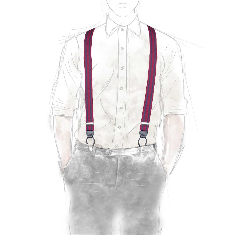 Rubinacci Bretelle rigate blu e bordeaux Negozi Online
