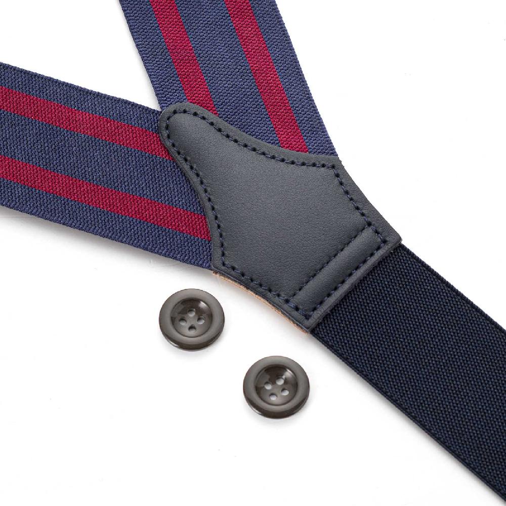 Rubinacci Bretelle rigate blu e bordeaux Acquista Ora